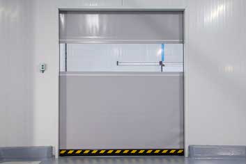 Puerta rápida enrollable apilable para naves